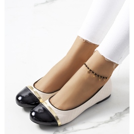 Ballerines femme beige Petra le noir 1