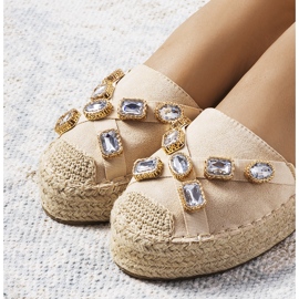Espadrilles beiges avec zircon cubique Taimi 2