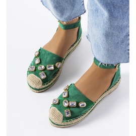 Espadrilles vertes avec zircon cubique Taimi 2