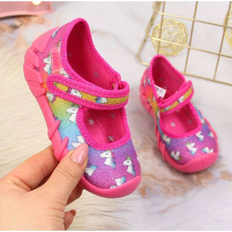 Chaussons ballerines velcro roses Jr. Befado 1 Chaussons ballerines velcro roses Jr. Befado 1