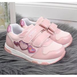 Chaussures de sport à velcro Jr American Club roses 2