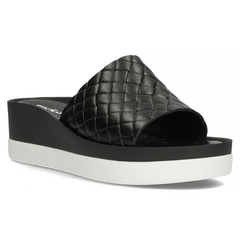 Babouches en cuir Filippo 40245 noir 1