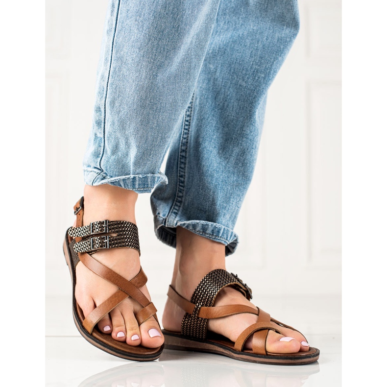 W. Potocki Sandales en cuir élégantes Potocki brun 2