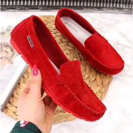 Mocassins En Cuir Rouge À Vinceza 1