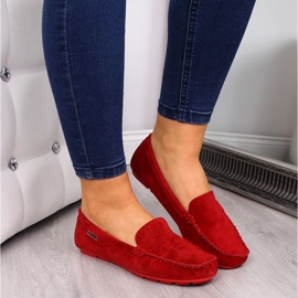 Mocassins En Cuir Rouge À Vinceza 2
