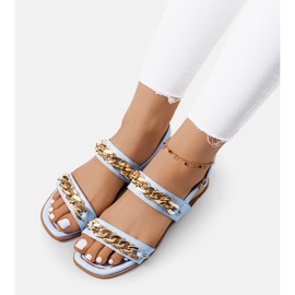 Sandales bleues avec chaînes de Withers 1