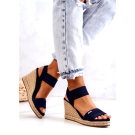 Sandales Compensées Femme Big Star JJ274977 Bleu Marine 3