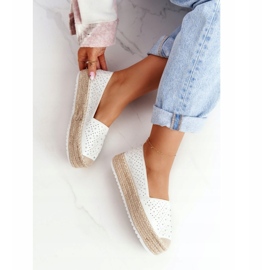 S.Barski Espadrilles Sur La Plateforme De Paille S. Bararski Blanc blanche argent 3