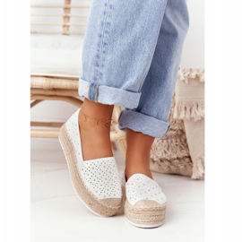 S.Barski Espadrilles Sur La Plateforme De Paille S. Bararski Blanc blanche argent 2