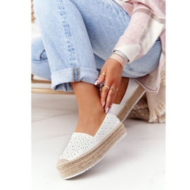S.Barski Espadrilles Sur La Plateforme De Paille S. Bararski Blanc blanche argent 1