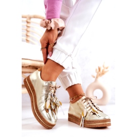 Maciejka 04550-25 Chaussures en Cuir Doré d'or 3