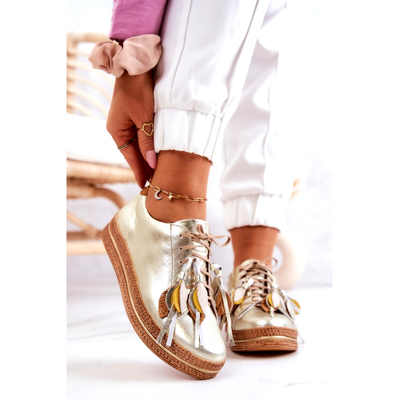 Maciejka 04550-25 Chaussures en Cuir Doré d'or 2