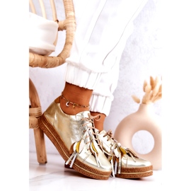 Maciejka 04550-25 Chaussures en Cuir Doré d'or 1