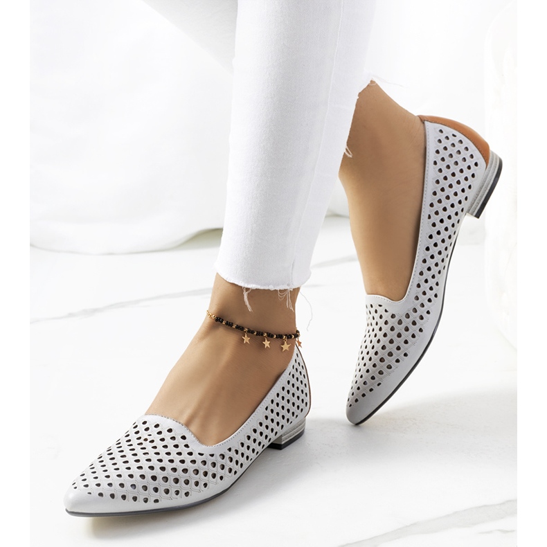 Ballerines ajourées Jarrett grises 1