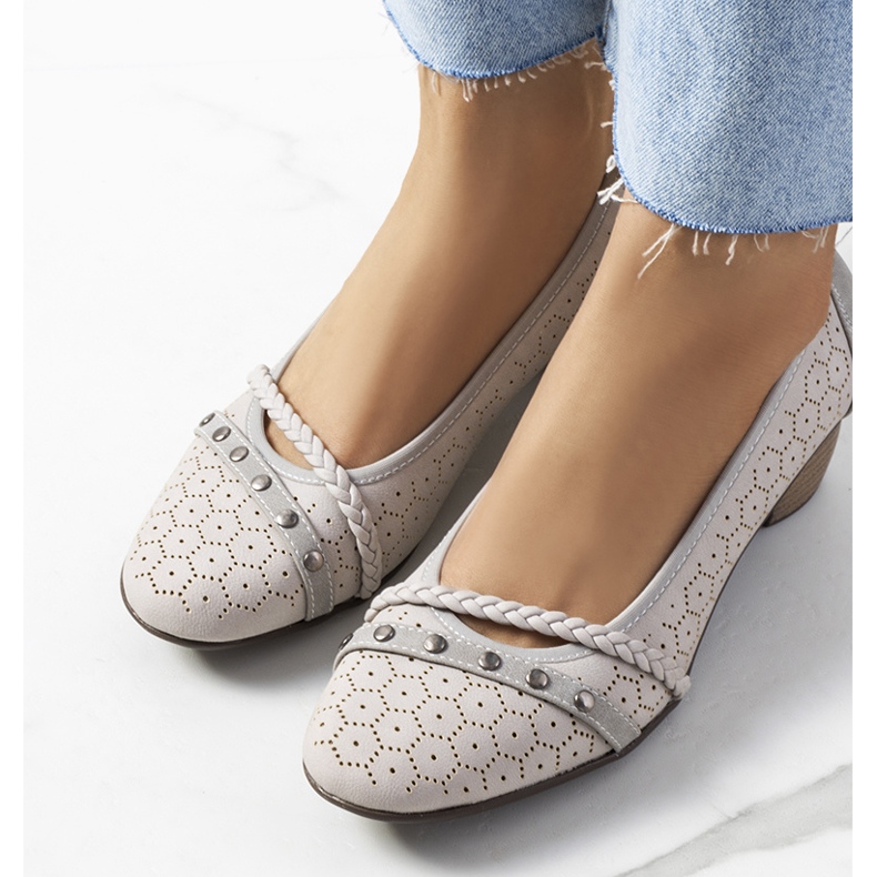 Escarpins ajourés gris Hernandez 1