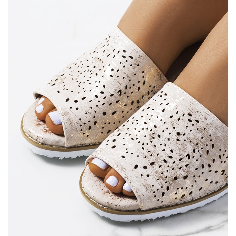 Sandales compensées dorées Sheripov d'or 1