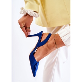 PS1 Talons hauts en daim avec bout en bleu foncé Emberly Spitz 4