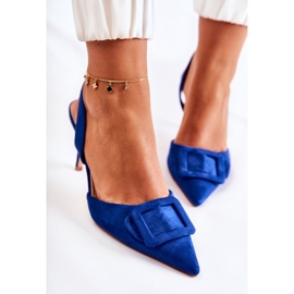 PS1 Talons hauts en daim avec bout en bleu foncé Emberly Spitz 6