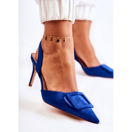 PS1 Talons hauts en daim avec bout en bleu foncé Emberly Spitz 5