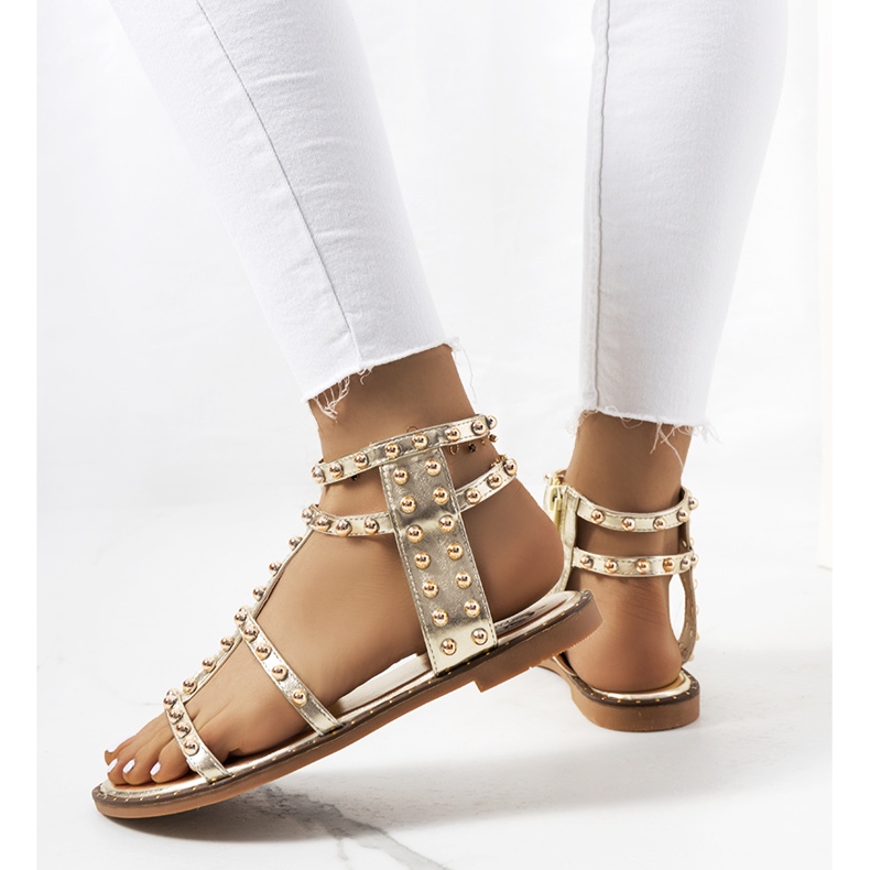 Sandales cloutées dorées Kabor d'or 1