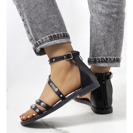 Sandales cloutées noires Krolt le noir 1