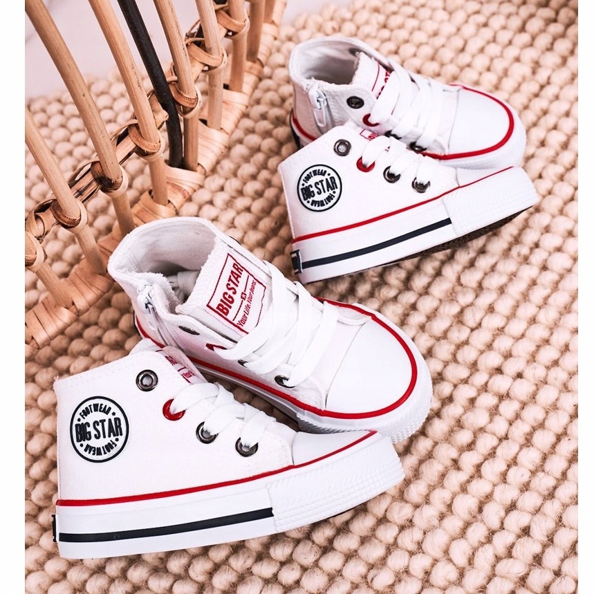 Baskets montantes avec fermeture eclair pour enfants Big Star Blanc Chaussures Kee