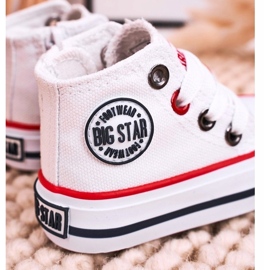 Baskets montantes pour enfants avec fermeture éclair Big Star HH374187 Blanc 4