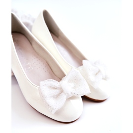 S.Barski Ballerines Enfant Laquées à Nœud Blanc Zolly blanche 2