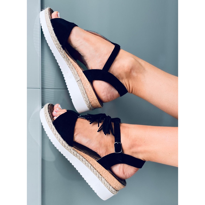 Sandales espadrilles sur le coin Bessi Noir le noir 2