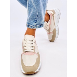 Baskets femme Truth Kaki beige rose doré 1