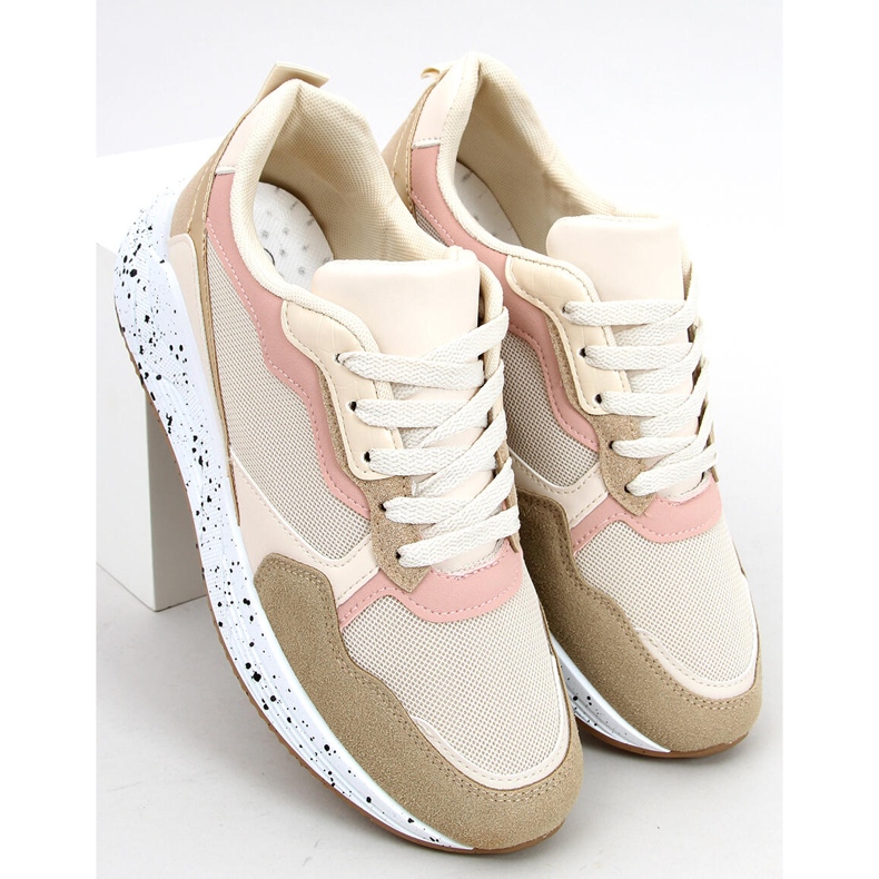 Baskets femme Truth Kaki beige rose doré 2