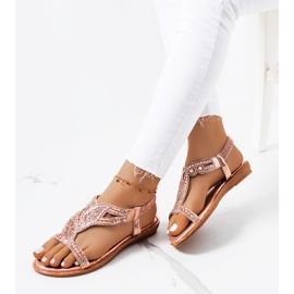 Sandales Mikayla rose métallisé d'or 1 Sandales Mikayla rose métallisé d'or 1