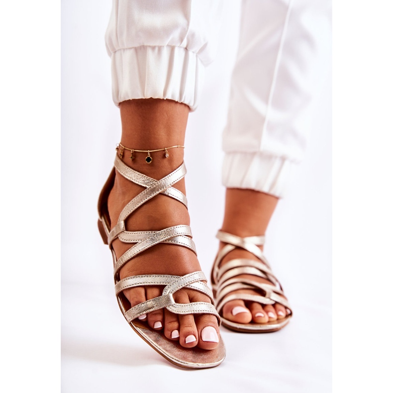 Sandales en cuir Maciejka 05523-25 ​​​​pour femmes Or doré 1