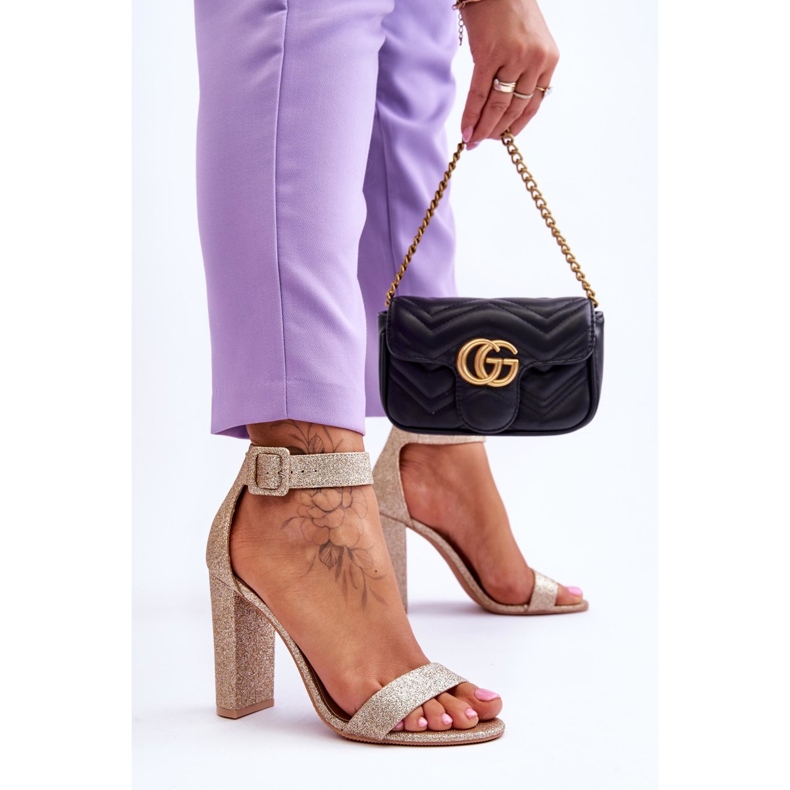 NFR Sandales à Talons Hauts pour Femme Paillettes Dorées Joalice d'or 2 NFR Sandales à Talons Hauts pour Femme Paillettes Dorées Joalice d'or 2