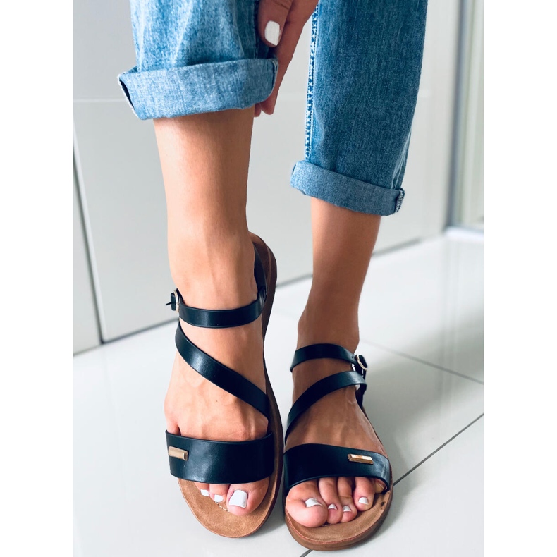 Sandales pour femmes Leaf Black le noir 2