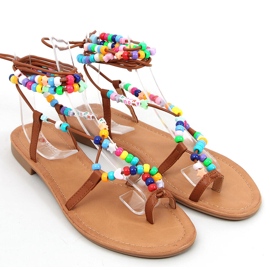 Femmes romaines avec perles Megh Camel brun 4