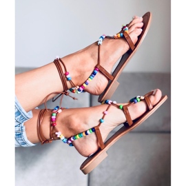 Femmes romaines avec perles Megh Camel brun 5