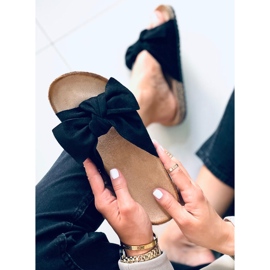 Chaussons en liège avec un nœud Lilas Noir le noir 1