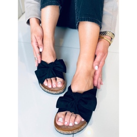 Chaussons en liège avec un nœud Lilas Noir le noir 2