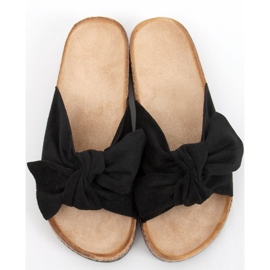 Chaussons en liège avec un nœud Lilas Noir le noir 3
