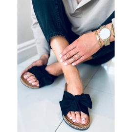 Chaussons en liège avec un nœud Lilas Noir le noir 4