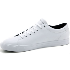 Chaussures Tommy Hilfiger Corporate Logo Cuir Vulc M FM0FM04076 blanc 1