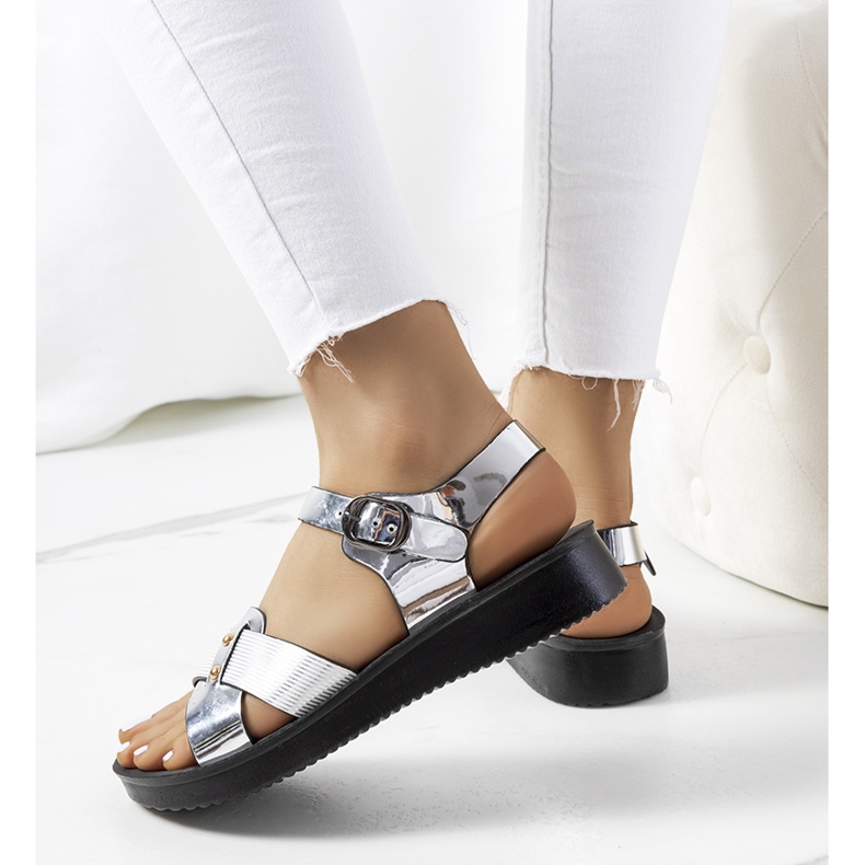 Sandales argentées femme Tulia 1