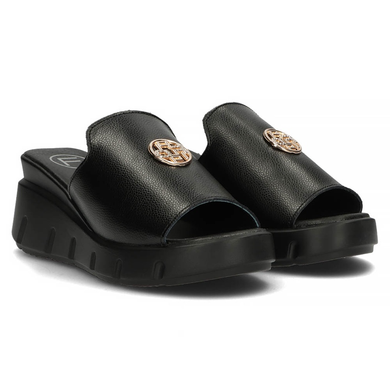 Babouches en cuir Filippo DK3596/22 Bk noir le noir 1