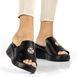 Babouches en cuir Filippo DK3596/22 Bk noir 4