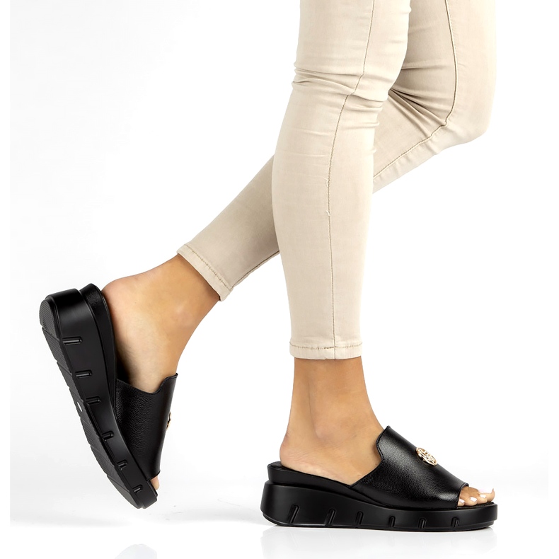 Babouches en cuir Filippo DK3596/22 Bk noir le noir 5