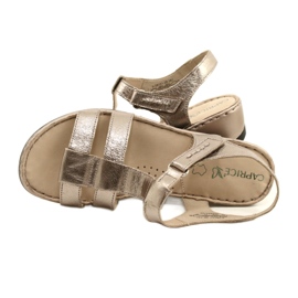 Sandales confort en cuir Caprice 28152-28 341 Taupe Metalic doré 6