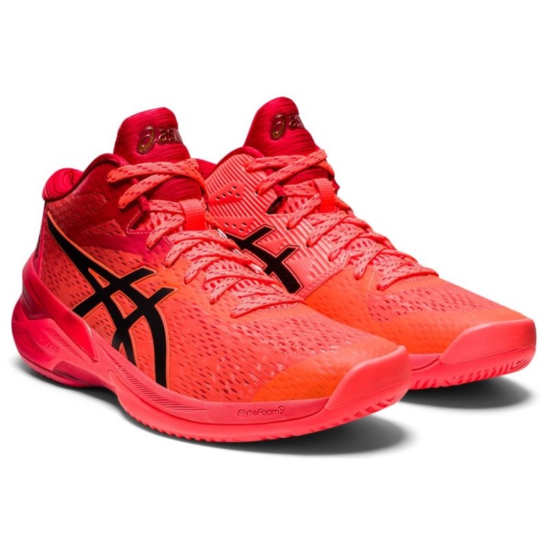 Asics Sky Elite Ff Mt Tokyo W 1052A048 701 chaussures de volley-ball oranges et rouges 5