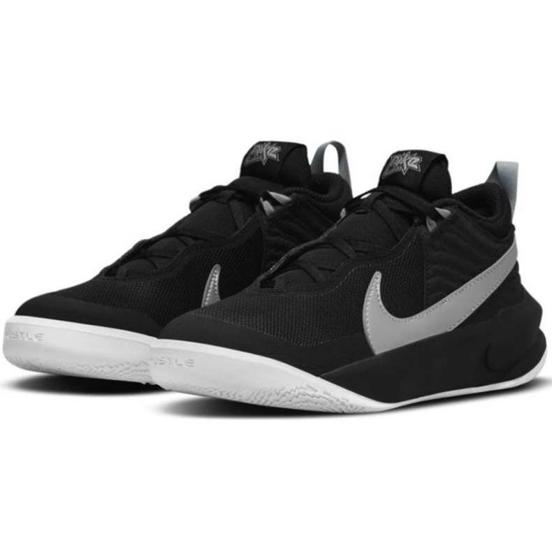 Chaussure de basket-ball Nike Team Hustle D 10 Big Jr CW6735 004 noir argent 2