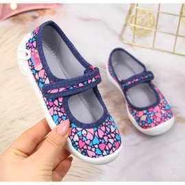 Chaussons ballerines velcro Grant Jr. Befado bleu marin 1